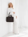 TOREBKA SHOPPER BAG Z KIESZENIA W KOLORZE GORZKIEJ CZEKOLADY