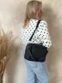 Torebka damska ze skóry syntetycznej w kolorze grafitowym PRATICA BAG