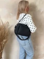 Torebka damska ze skóry syntetycznej w kolorze grafitowym PRATICA BAG